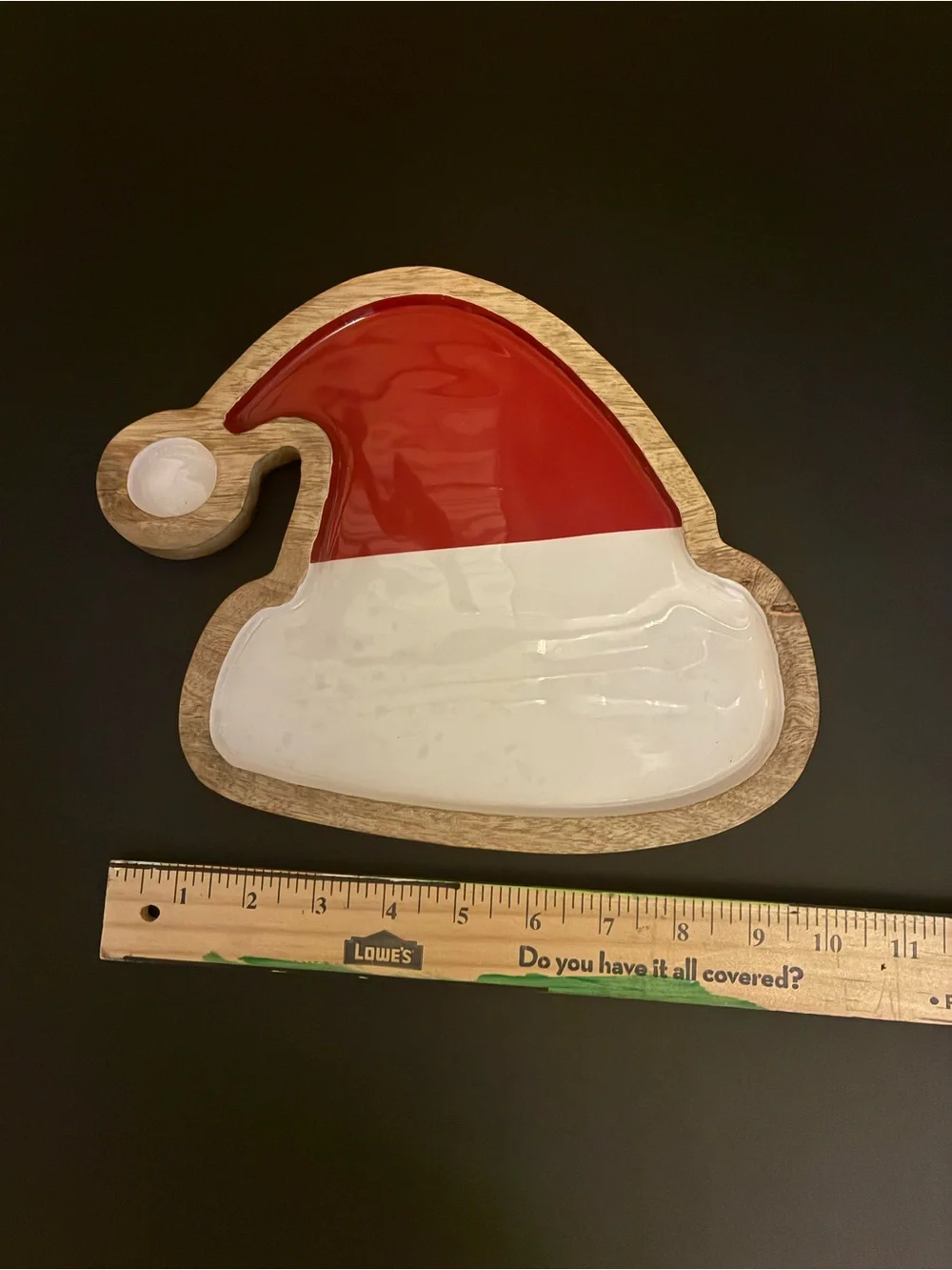 Mud Pie Holiday Santa Hat Serving Board and Glass Baking Dish Set - Red &